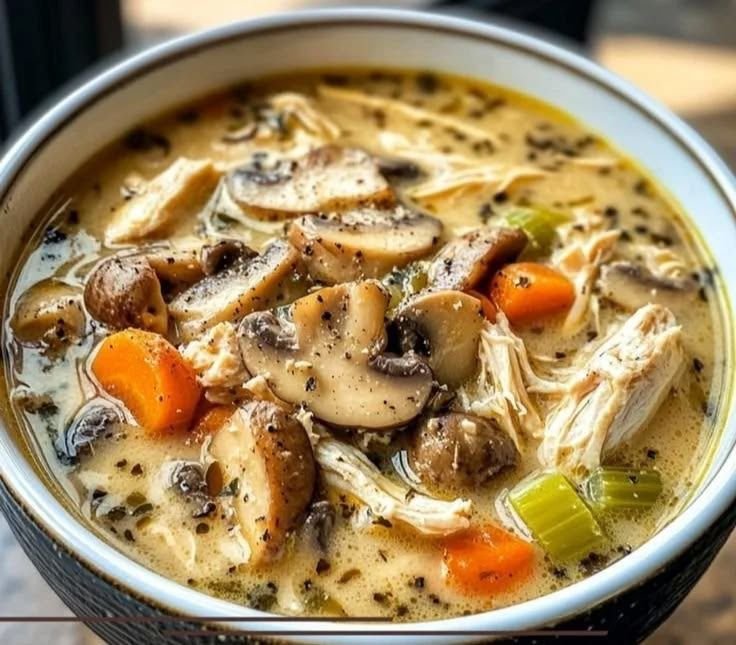 mushroom chicken soup